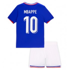 Fotbalové Dres Francie Kylian Mbappe #10 Dětské Domácí ME 2024 Krátký Rukáv (+ trenýrky)